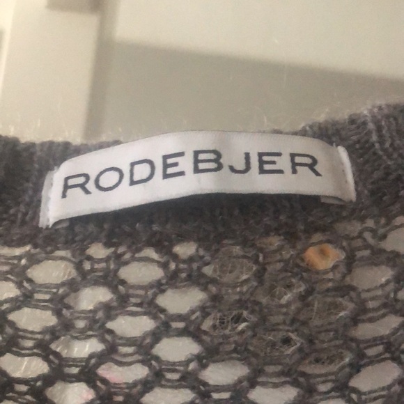 RODEBJER dark grey open knit lagenlook sweater beach cover up minimalist  size S - Picture 3 of 9